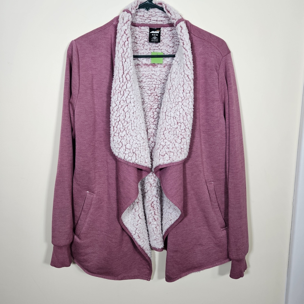 Avia Women's Pink Fleece-Lined Cardigan